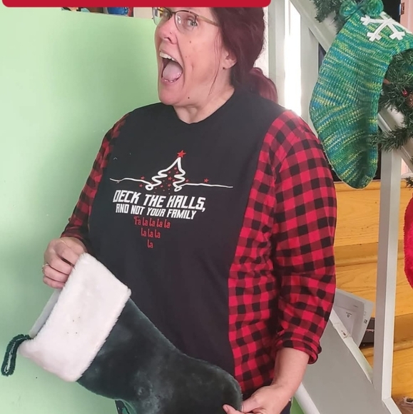 Elf food groups upcycled flannel/tee combo - Picture 3 of 8